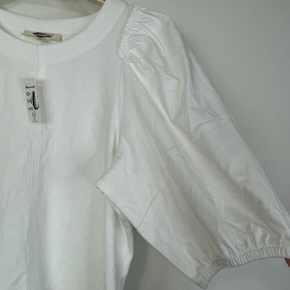 Madewell Puff-Sleeve Tee Eyelet White Medium XS NT331 Minimalist Casual Capsule - Picture 6 of 8